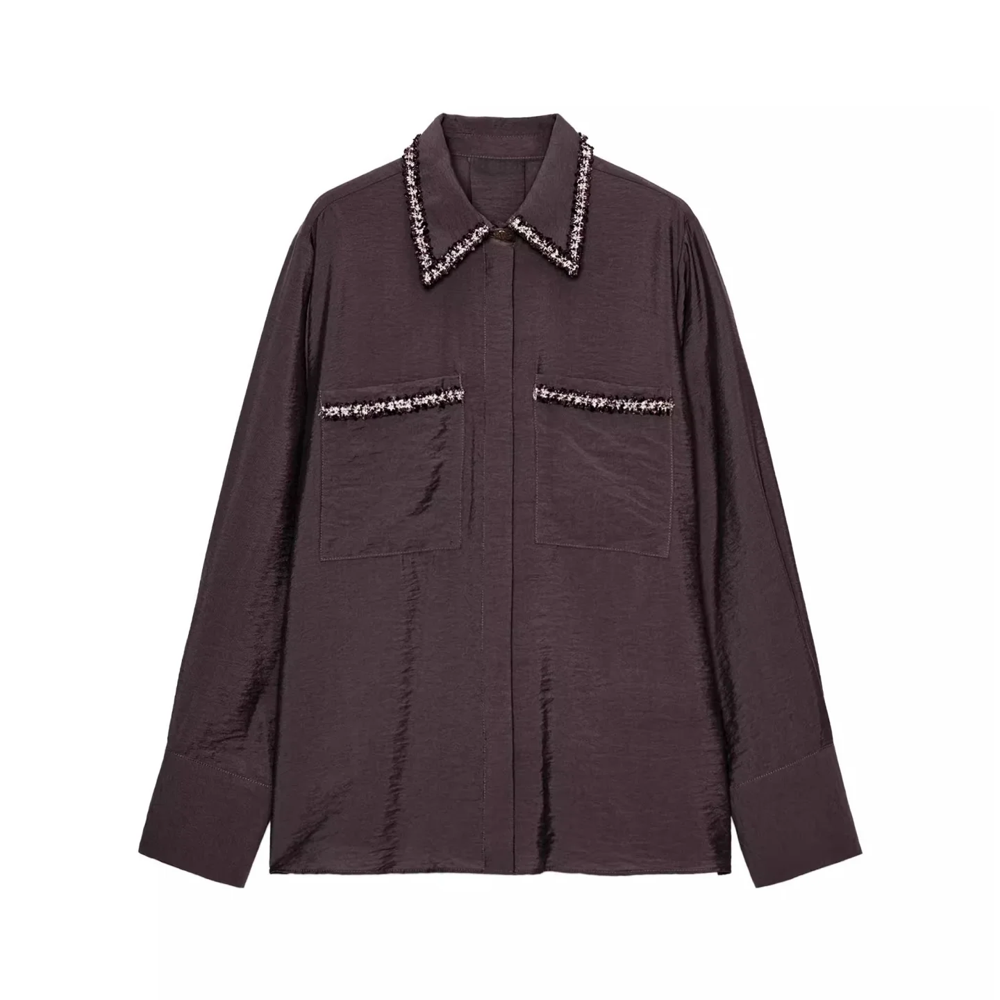 Модная повседневная рубашка с воротником и длинными рукавами для женщин, осенне-зимняя новинка, дышащая, приятная для кожи, свободного кроя.
Модная повседневная рубашка с воротником и длинными рукавами для женщин, осенне-зимняя новинка, дышащая, приятная для кожи, свободного кроя.