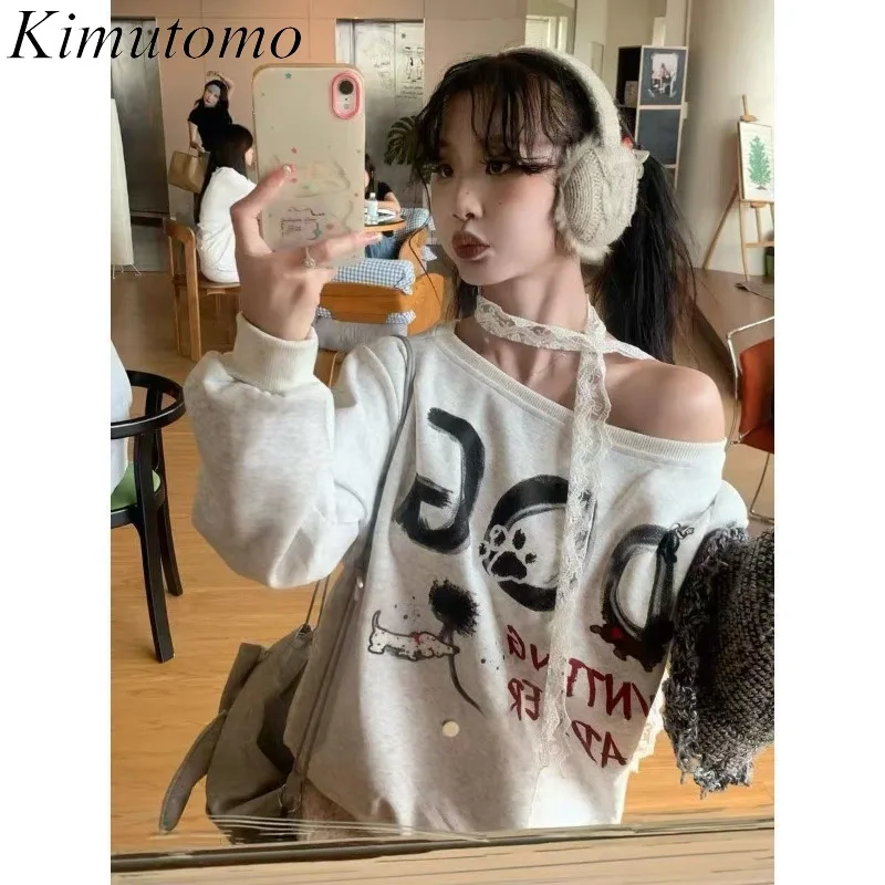 Kimutomo Sweatshirts Women Vintage Printing Diagonal Collar Cartoon Off Shoulder Autumn Winter Loose Y2k Harajuku Hoodies
Kimutomo Sweatshirts Women Vintage Printing Diagonal Collar Cartoon Off Shoulder Autumn Winter Loose Y2k Harajuku Hoodies