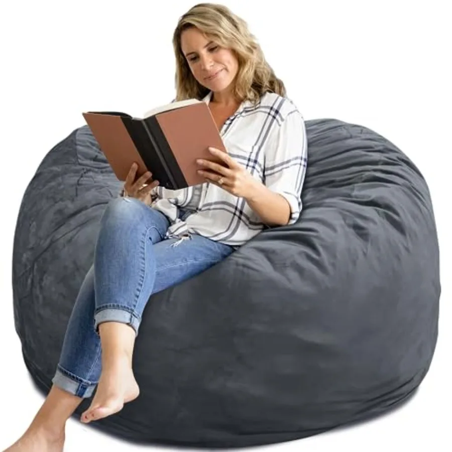 Giant Round Bean Bag Chair 4Ft Memory Foam Filled with Removable Velvet Cover for Adults Teens Grey Sofa Chair for Living Room
Giant Round Bean Bag Chair 4Ft Memory Foam Filled with Removable Velvet Cover for Adults Teens Grey Sofa Chair for Living Room