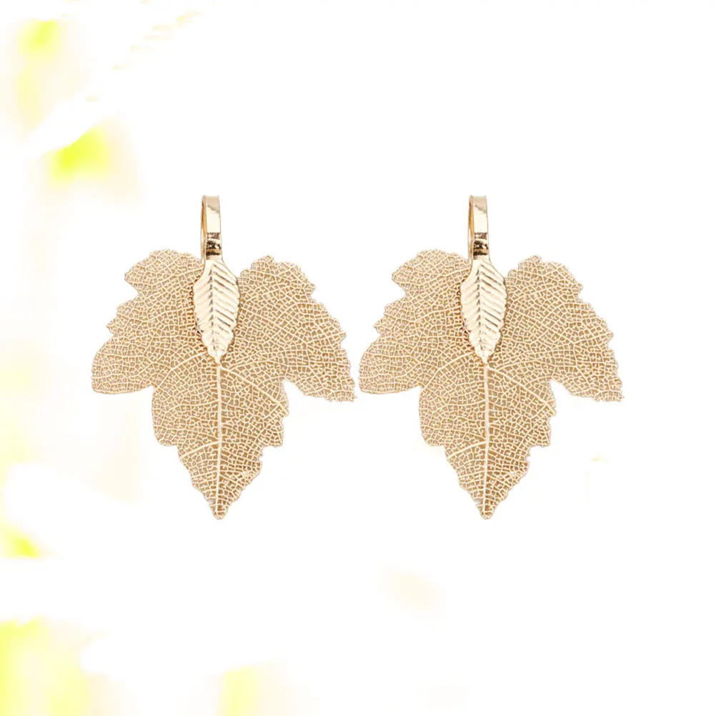 2 pcs Plating Leaf Vein Pendants Metal Alloy Diy Jewelry Pendant Set For Necklace Keychain Decor Birthday Gift (Golden)
2 pcs Plating Leaf Vein Pendants Metal Alloy Diy Jewelry Pendant Set For Necklace Keychain Decor Birthday Gift (Golden)
