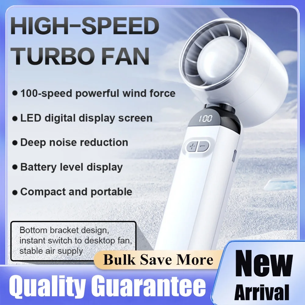 Handheld Turbo Fan USB Rechargeable LED Digital Display High-Speed Folding Fan Portable Electric Fan for Camping Hiking Outdoor
Handheld Turbo Fan USB Rechargeable LED Digital Display High-Speed Folding Fan Portable Electric Fan for Camping Hiking Outdoor