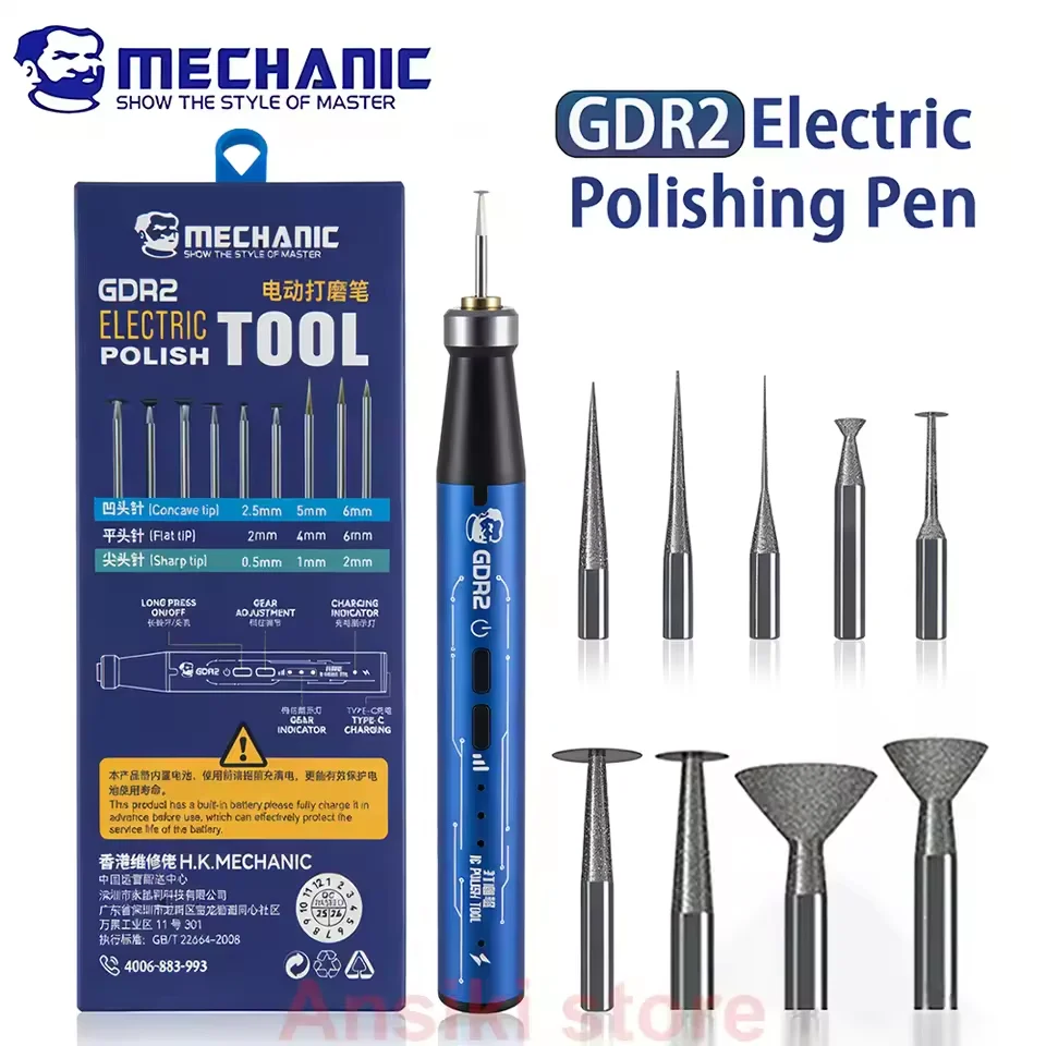 MECHANIC GDR2 Multi-function Electric IC Chip Polish Pen Motherboard PCB CPU Repair Cutting Engraving Polishing Pen Tool
MECHANIC GDR2 Multi-function Electric IC Chip Polish Pen Motherboard PCB CPU Repair Cutting Engraving Polishing Pen Tool