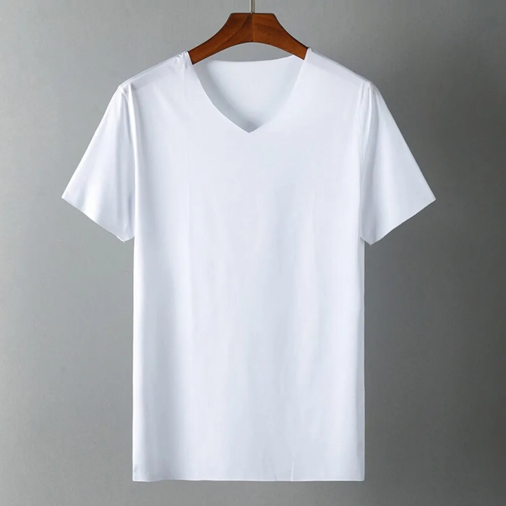 Fashion Simple Short Sleeve T-shirts Men's Ice Silk Trackless T-shirt V-neck Comfortable Casual Sports Man Tops
Fashion Simple Short Sleeve T-shirts Men's Ice Silk Trackless T-shirt V-neck Comfortable Casual Sports Man Tops