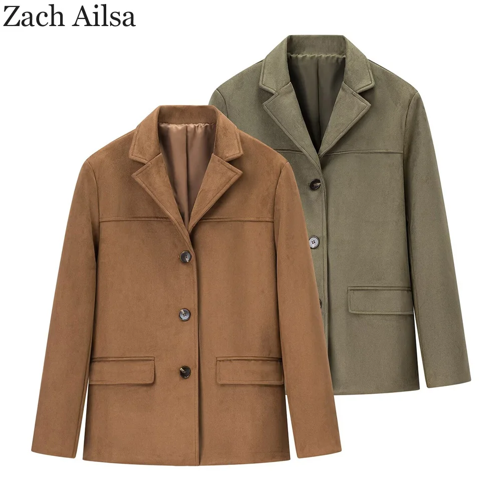 ZA women's new retro style fashionable temperament versatile loose pocket long sleeved suit jacket
ZA women's new retro style fashionable temperament versatile loose pocket long sleeved suit jacket