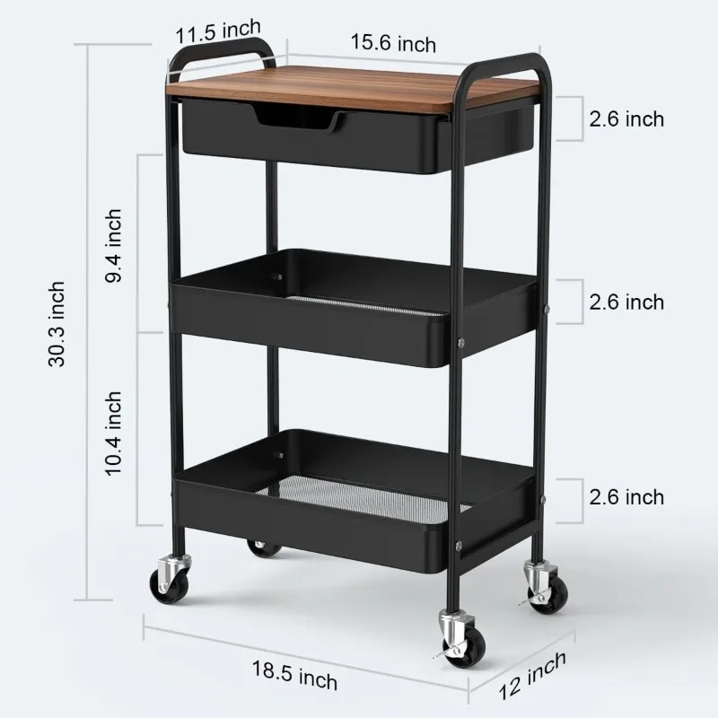 3 Tier Rolling Cart with Drawer, Metal Utility Cart on Wheels Storage with Wood Top, Kitchen Art Cart Organizer for
3 Tier Rolling Cart with Drawer, Metal Utility Cart on Wheels Storage with Wood Top, Kitchen Art Cart Organizer for