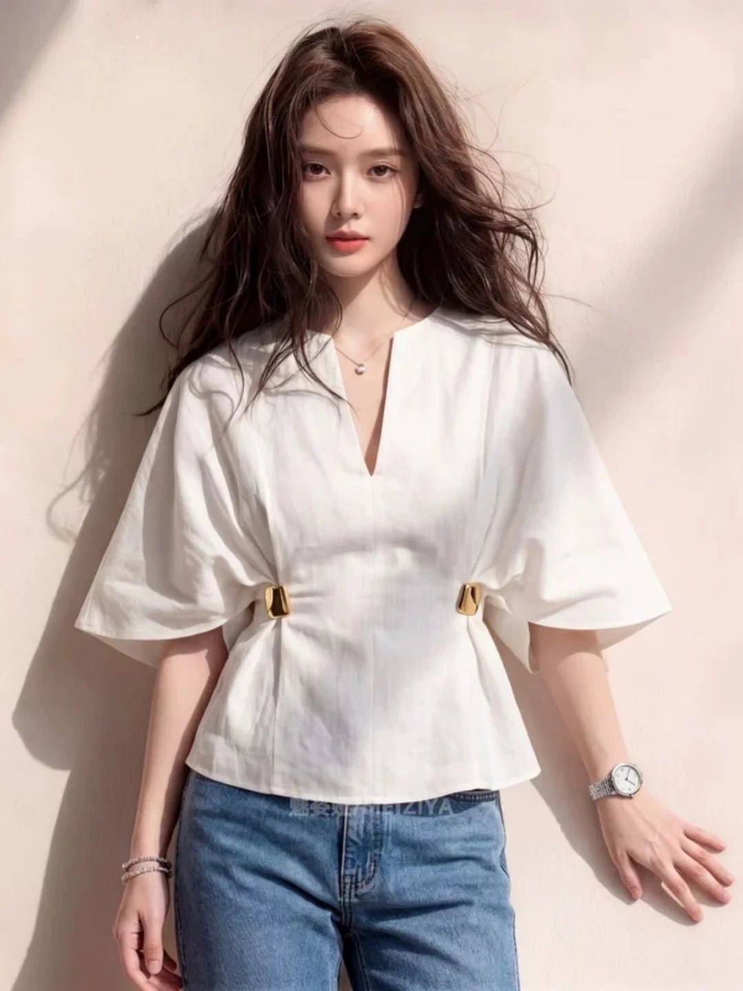 Elegant Fashion Commute Shirt Women's Waist-Cinching Top Summer New Style High-End Lightweight Versatile Women's Shirt
Elegant Fashion Commute Shirt Women's Waist-Cinching Top Summer New Style High-End Lightweight Versatile Women's Shirt