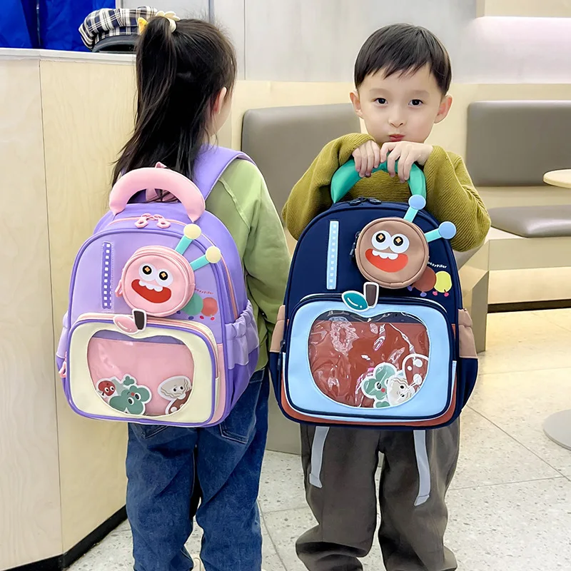 Nylon lightweight and adorable student schoolbag with cartoon money holder, color-matched waterproof children's backpack
Nylon lightweight and adorable student schoolbag with cartoon money holder, color-matched waterproof children's backpack