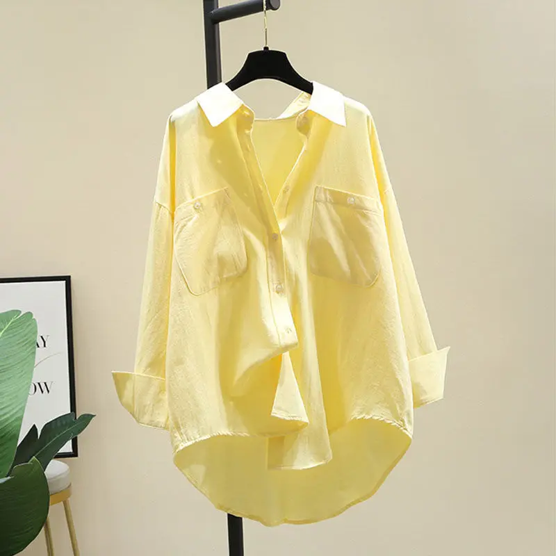 2024 Women Spring Autumn New Korean Loose Cotton Shirts Female Long-sleeved Casual Shirt Ladies Pockets Solid Color Blouses J145
2024 Women Spring Autumn New Korean Loose Cotton Shirts Female Long-sleeved Casual Shirt Ladies Pockets Solid Color Blouses J145