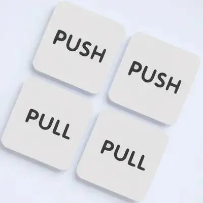 2 пары акриловых наклеек для дверей с указанием направления (Push-Pull), квадратные самоклеящиеся этикетки, прозрачные указатели для офисов, магазинов, больниц
2 пары акриловых наклеек для дверей с указанием направления (Push-Pull), квадратные самоклеящиеся этикетки, прозрачные указатели для офисов, магазинов, больниц