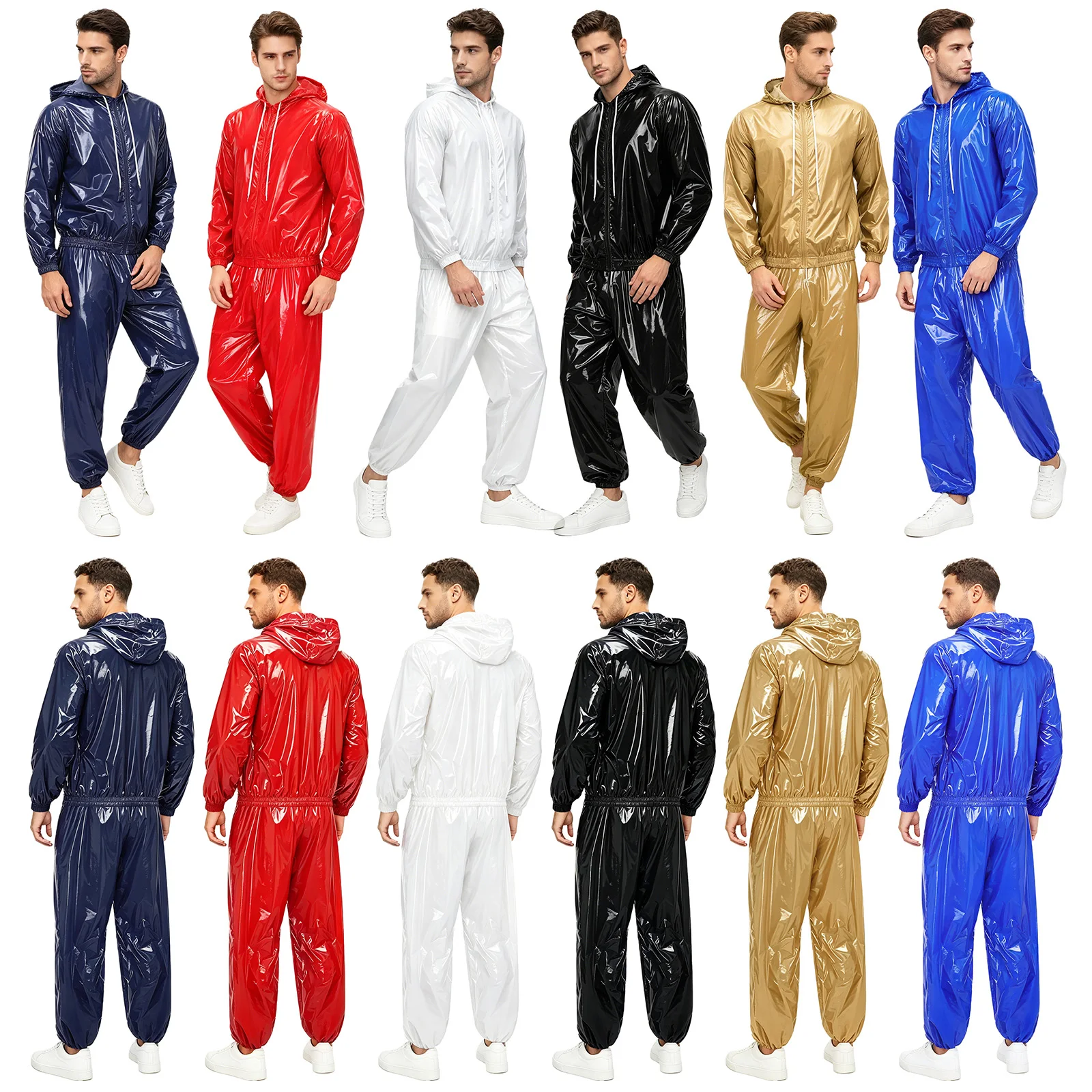 Mens Waterproof Outfit Long Sleeve Front Zip-up Drawstring Hood Jacket Windbreaker And Jogging Track Pants for Hiking Workout
Mens Waterproof Outfit Long Sleeve Front Zip-up Drawstring Hood Jacket Windbreaker And Jogging Track Pants for Hiking Workout