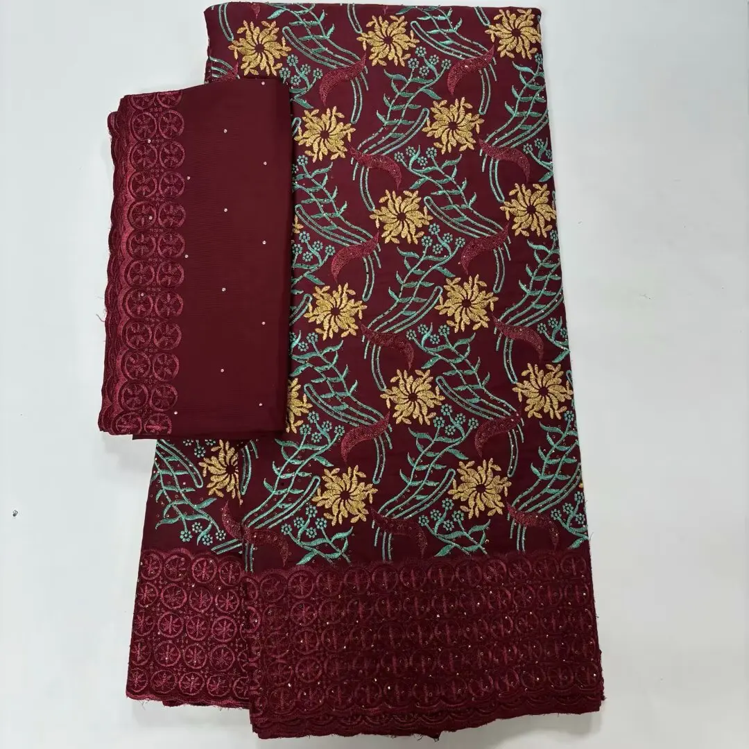 5+2yards Embroidery African Cotton Lace Fabric 2025 High Quality Nigerian Embroidery Lace Swiss Lace Fabric For Dress Dubai Styl
5+2yards Embroidery African Cotton Lace Fabric 2025 High Quality Nigerian Embroidery Lace Swiss Lace Fabric For Dress Dubai Styl