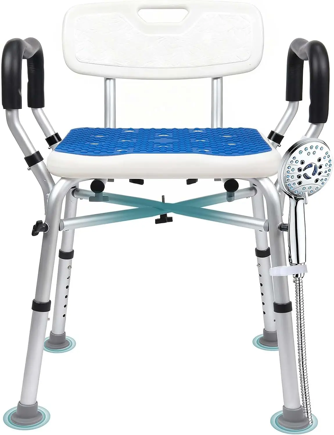Bariatric Shower Seat with Arms & Back, 6 Height Adjustment & Reinforced Crossbars for Elderly/Disabled Adults
Bariatric Shower Seat with Arms & Back, 6 Height Adjustment & Reinforced Crossbars for Elderly/Disabled Adults
