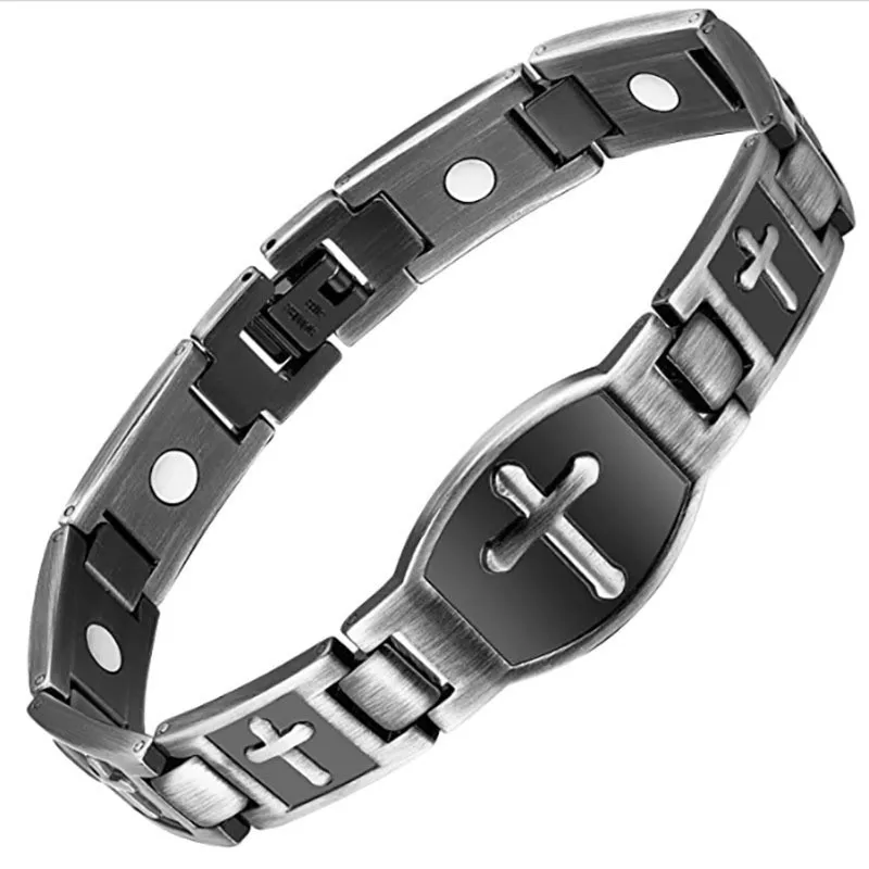Retro Cross Magnetic Bracelet, Bent Plate Stainless Steel - Versatile for Office & Gym Wear
Retro Cross Magnetic Bracelet, Bent Plate Stainless Steel - Versatile for Office & Gym Wear