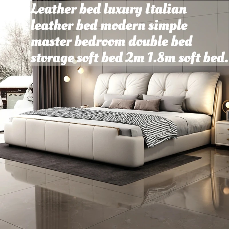 Leather Upholstered King Size Storage Bed Frame Modern Minimalist Italian Light Luxury Master Bedroom Queen Size 200cm 180cm
Leather Upholstered King Size Storage Bed Frame Modern Minimalist Italian Light Luxury Master Bedroom Queen Size 200cm 180cm