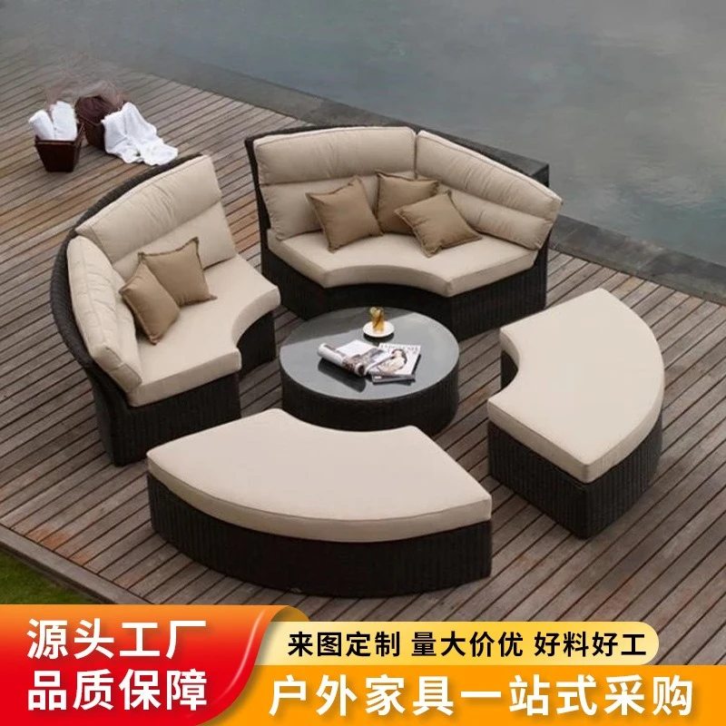 Outdoor leisure rattan circular bed roundbed waterproof sunscreen courtyard outdoor simple hotel garden villa swimming pool
Outdoor leisure rattan circular bed roundbed waterproof sunscreen courtyard outdoor simple hotel garden villa swimming pool