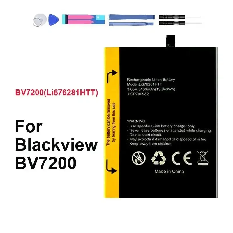 5180mAh BV7200 Li676281HTT For Blackview BV7200 Reliable Replacement Mobile Phone Battery
5180mAh BV7200 Li676281HTT For Blackview BV7200 Reliable Replacement Mobile Phone Battery