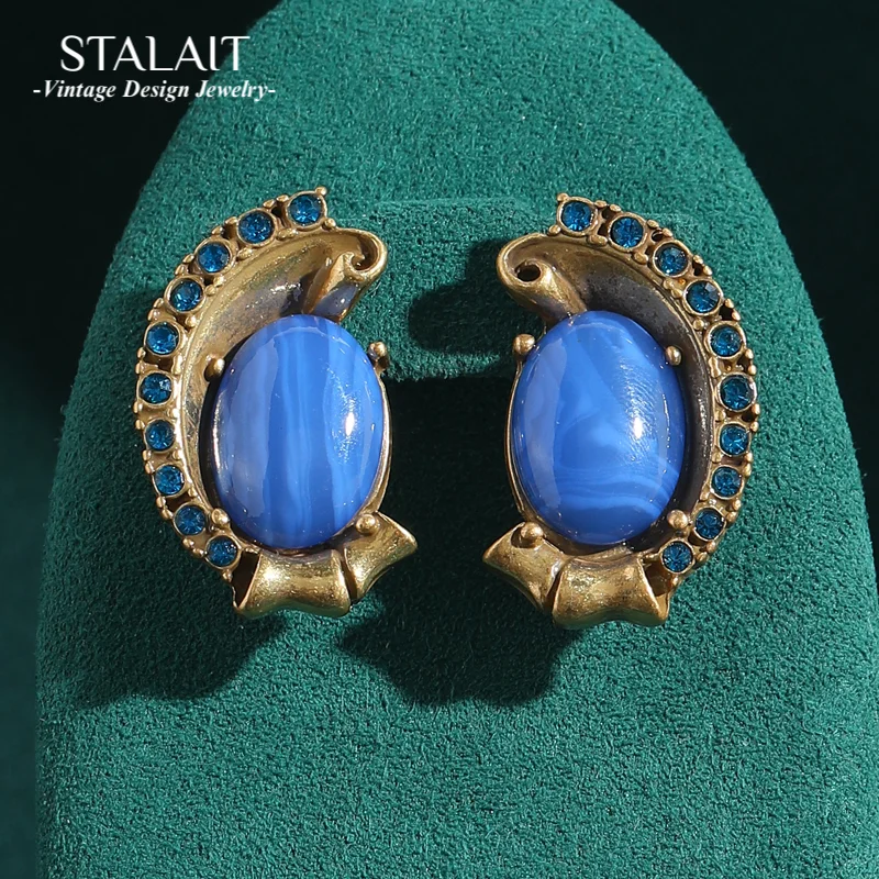 Vintage Blue Natural Stone Stud Earrings Dolphin Gold Color Rhinestone Retro Antique Jewelry For Women Designer Luxury 2026 Gift
Vintage Blue Natural Stone Stud Earrings Dolphin Gold Color Rhinestone Retro Antique Jewelry For Women Designer Luxury 2026 Gift