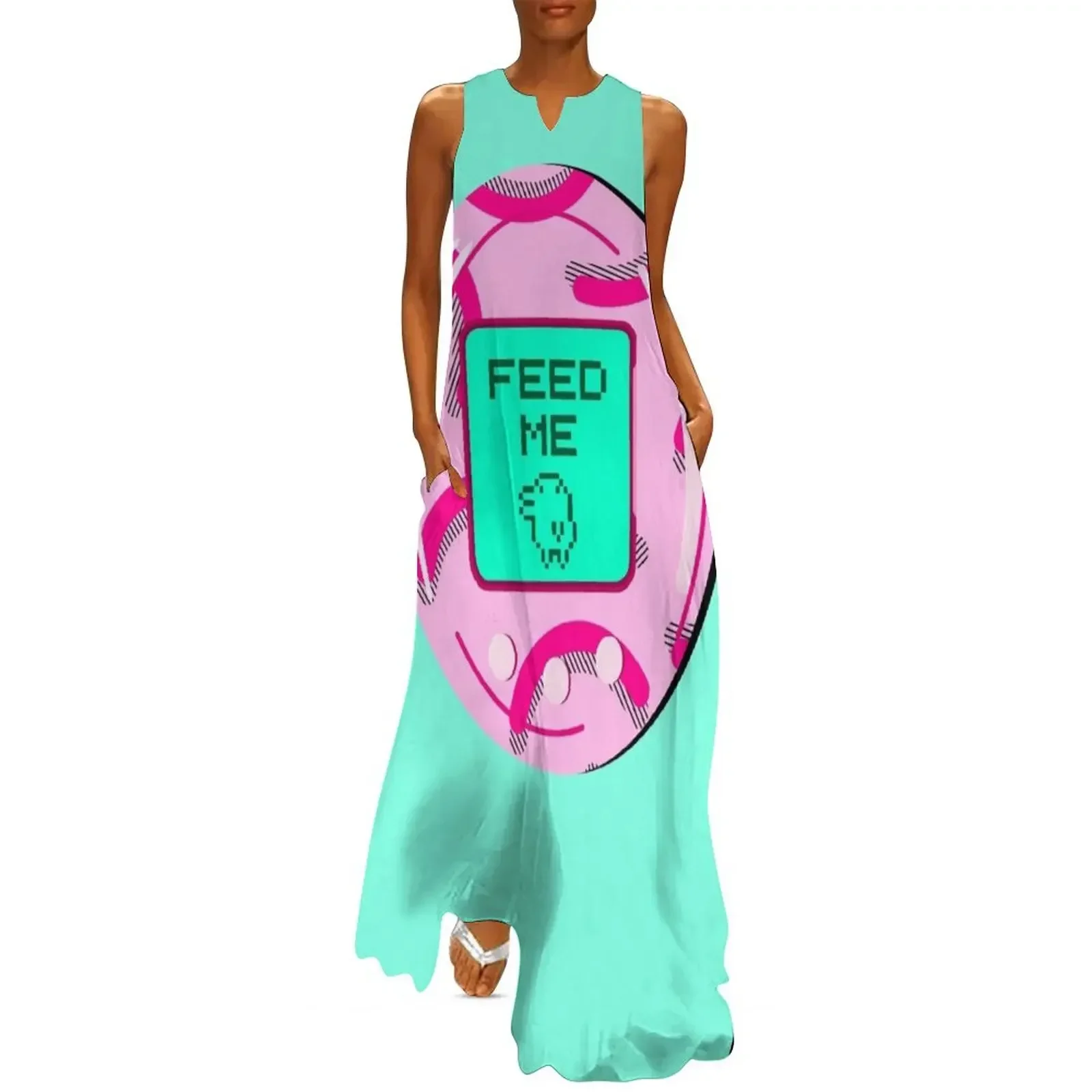 Feed Me Tamagotchi Long Dress Female clothing summer clothes dresses for woman Female dress Dress 
Feed Me Tamagotchi Long Dress Female clothing summer clothes dresses for woman Female dress Dress