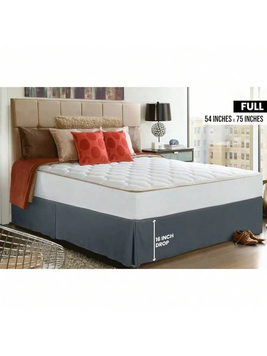 Soft Quadruple Pleated Ruffle Bed Skirt With 16 Inch Drop Hotel Quality Fade Resistant Grey Full
Soft Quadruple Pleated Ruffle Bed Skirt With 16 Inch Drop Hotel Quality Fade Resistant Grey Full