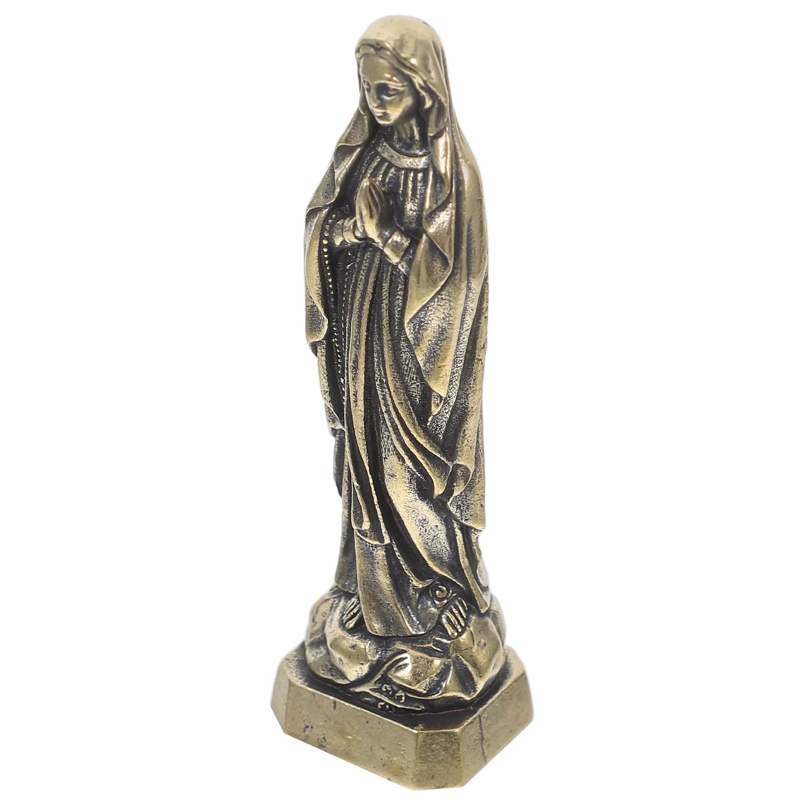 Vintage Brass Statue Retro Desktop Adornment Compact Size Home Decor Catholicism Ornament Miniature Sculpture Smooth
Vintage Brass Statue Retro Desktop Adornment Compact Size Home Decor Catholicism Ornament Miniature Sculpture Smooth