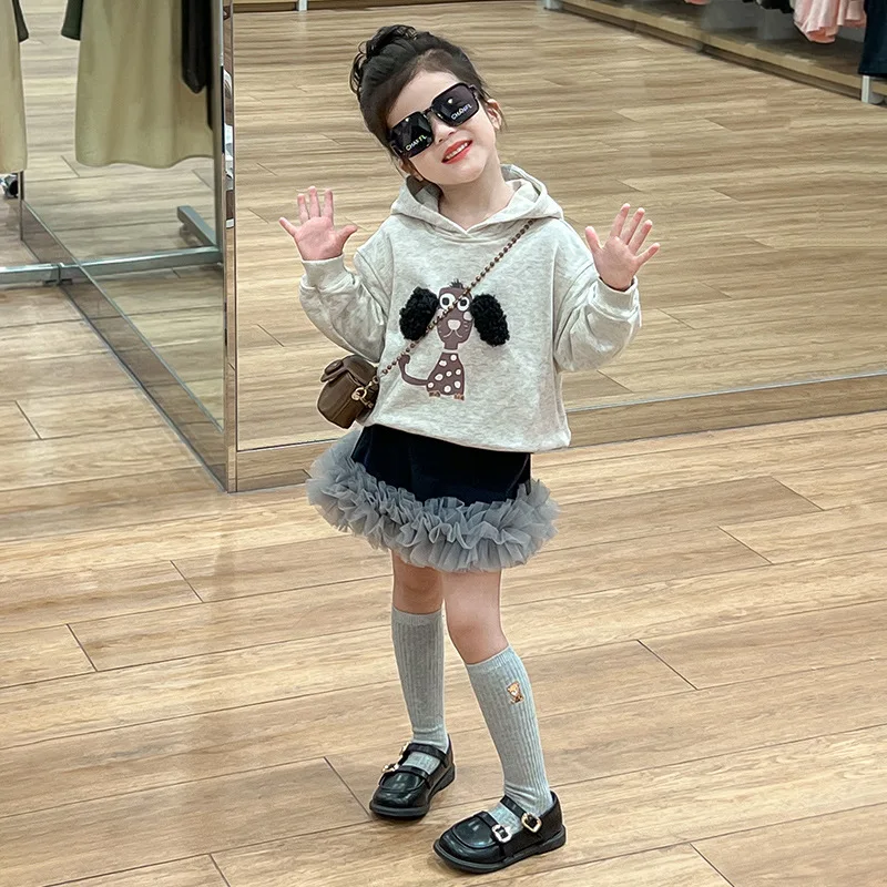 Girls Cartoon Suit 2024 Autumn New Girls Cute Puppy Hooded Sweater Tops Fashion Puffy Skirt Clothing Set
Girls Cartoon Suit 2024 Autumn New Girls Cute Puppy Hooded Sweater Tops Fashion Puffy Skirt Clothing Set