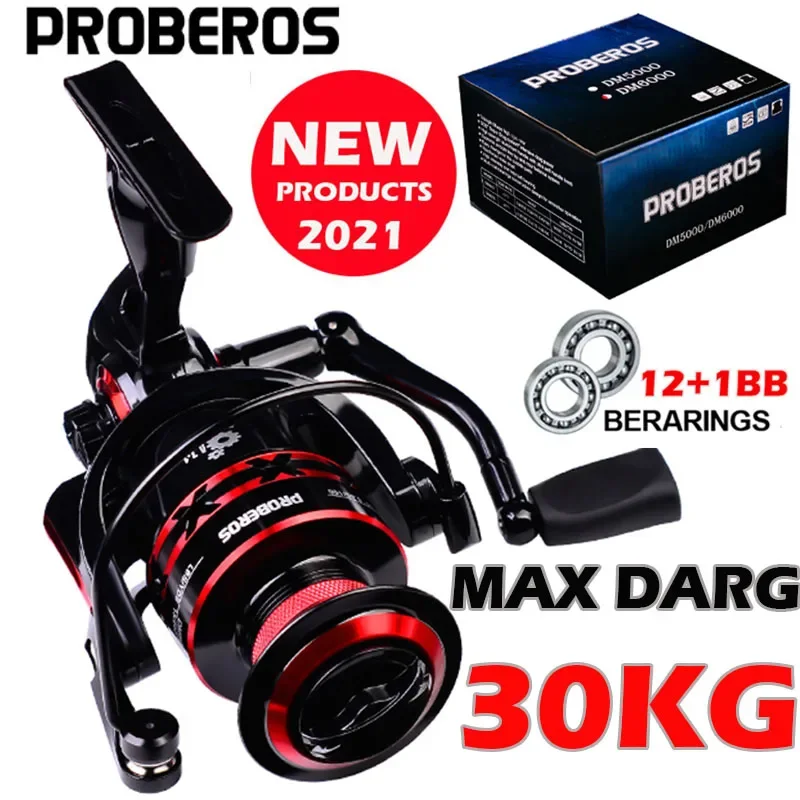PROBEROS Spinning Reel 9-23KG Max Drag Fishing Reel 1000-8000 Series Mechine Fishing Wheel Metal Spool Saltwater Carp Reel Reel
PROBEROS Spinning Reel 9-23KG Max Drag Fishing Reel 1000-8000 Series Mechine Fishing Wheel Metal Spool Saltwater Carp Reel Reel