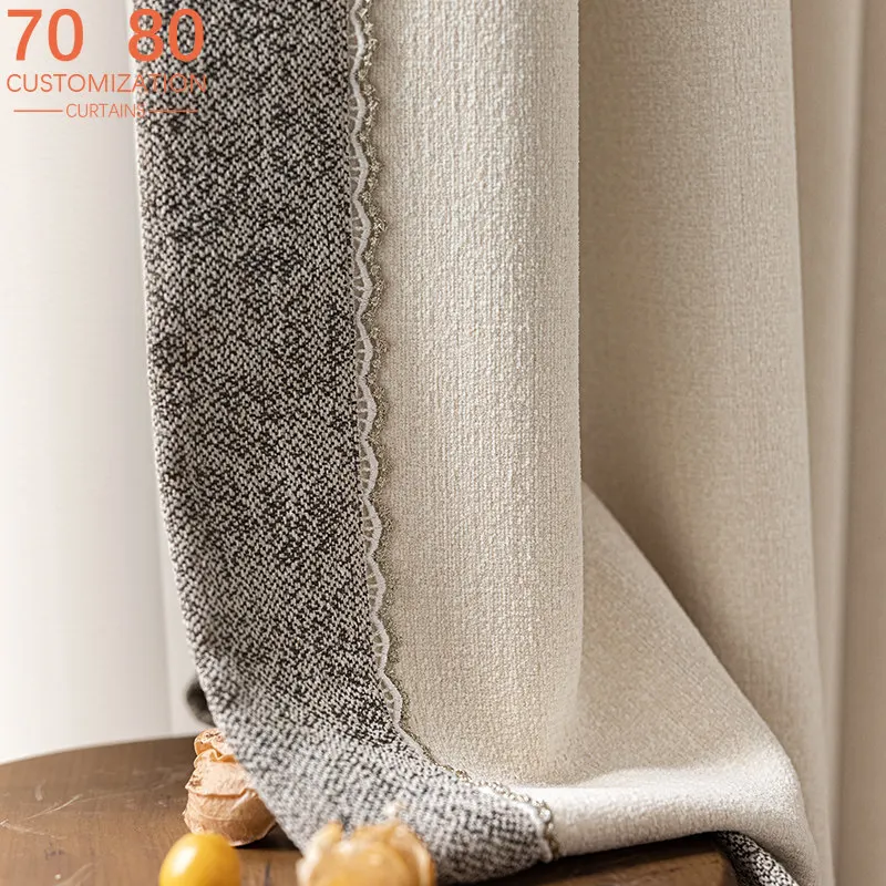 Beige Jacquard Splicing Chenille Blackout Curtains for Living Room Balcony Bedroom Customized Door Curtains Partition Curtain
Beige Jacquard Splicing Chenille Blackout Curtains for Living Room Balcony Bedroom Customized Door Curtains Partition Curtain