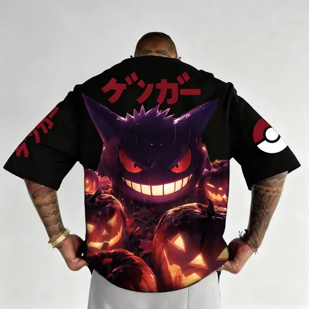 Новая мужская футболка с изображением Покемона на Хэллоуин, мужская новинка Gengar с принтом аниме, модный универсальный повседневный свободный топ с короткими рукавами для родителей и детей
Новая мужская футболка с изображением Покемона на Хэллоуин, мужская новинка Gengar с принтом аниме, модный универсальный повседневный свободный топ с короткими рукавами для родителей и детей