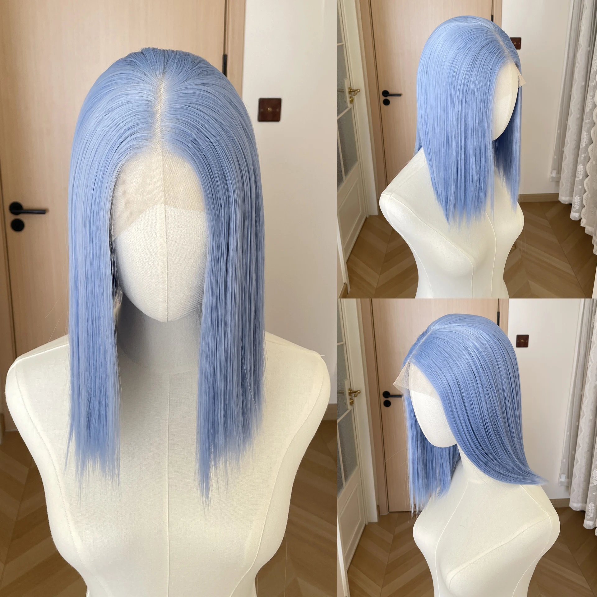 Sky Blue Shoulder Length 13x4 Synthetic Lace Front Wigs for Women Middle Part Layers Glueless Wigs for Men Heat Resistant 150%
Sky Blue Shoulder Length 13x4 Synthetic Lace Front Wigs for Women Middle Part Layers Glueless Wigs for Men Heat Resistant 150%