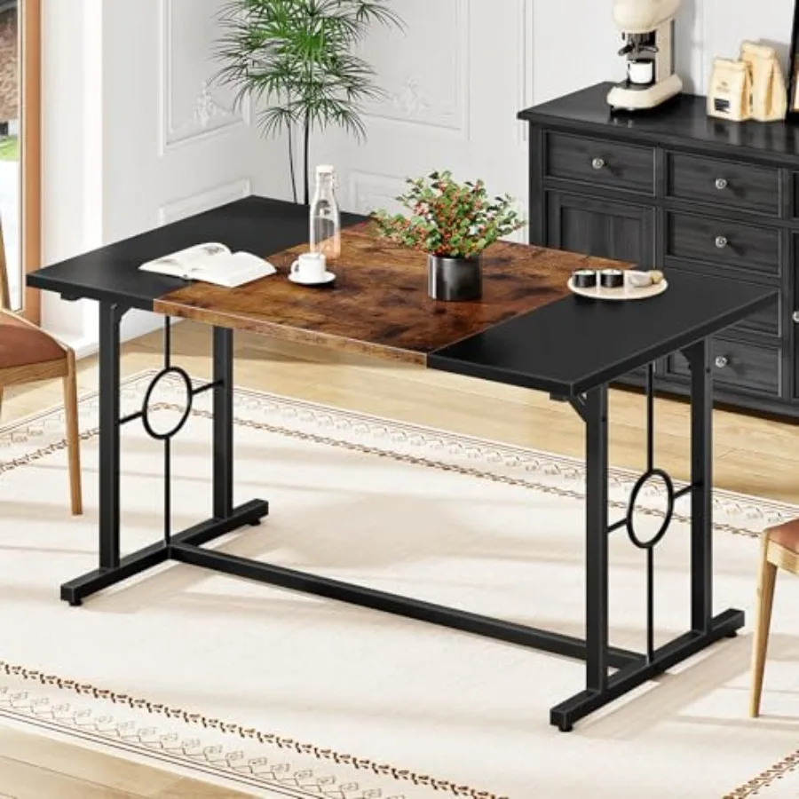 HOOBRO Dining Table, Wooden Kitchen Table for 4-6, Rectangular Dining Room Table with Sturdy Metal Legs, Long Dinner Tables wit
HOOBRO Dining Table, Wooden Kitchen Table for 4-6, Rectangular Dining Room Table with Sturdy Metal Legs, Long Dinner Tables wit