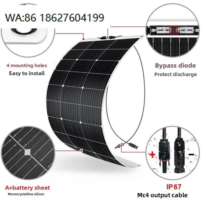 100W-300W Portable Flexible Solar Panel, Lightweight Monocrystalline Module Outdoor Off Grid Use
100W-300W Portable Flexible Solar Panel, Lightweight Monocrystalline Module Outdoor Off Grid Use