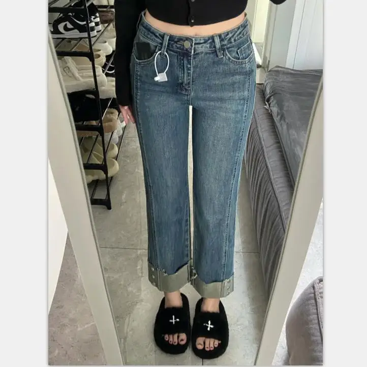 Retro Hemmed Straight Jeans Women's Ankle-length Spring Summer Fashion Female High Waist Casual Straight Leg Pipe Trousers U463
Retro Hemmed Straight Jeans Women's Ankle-length Spring Summer Fashion Female High Waist Casual Straight Leg Pipe Trousers U463