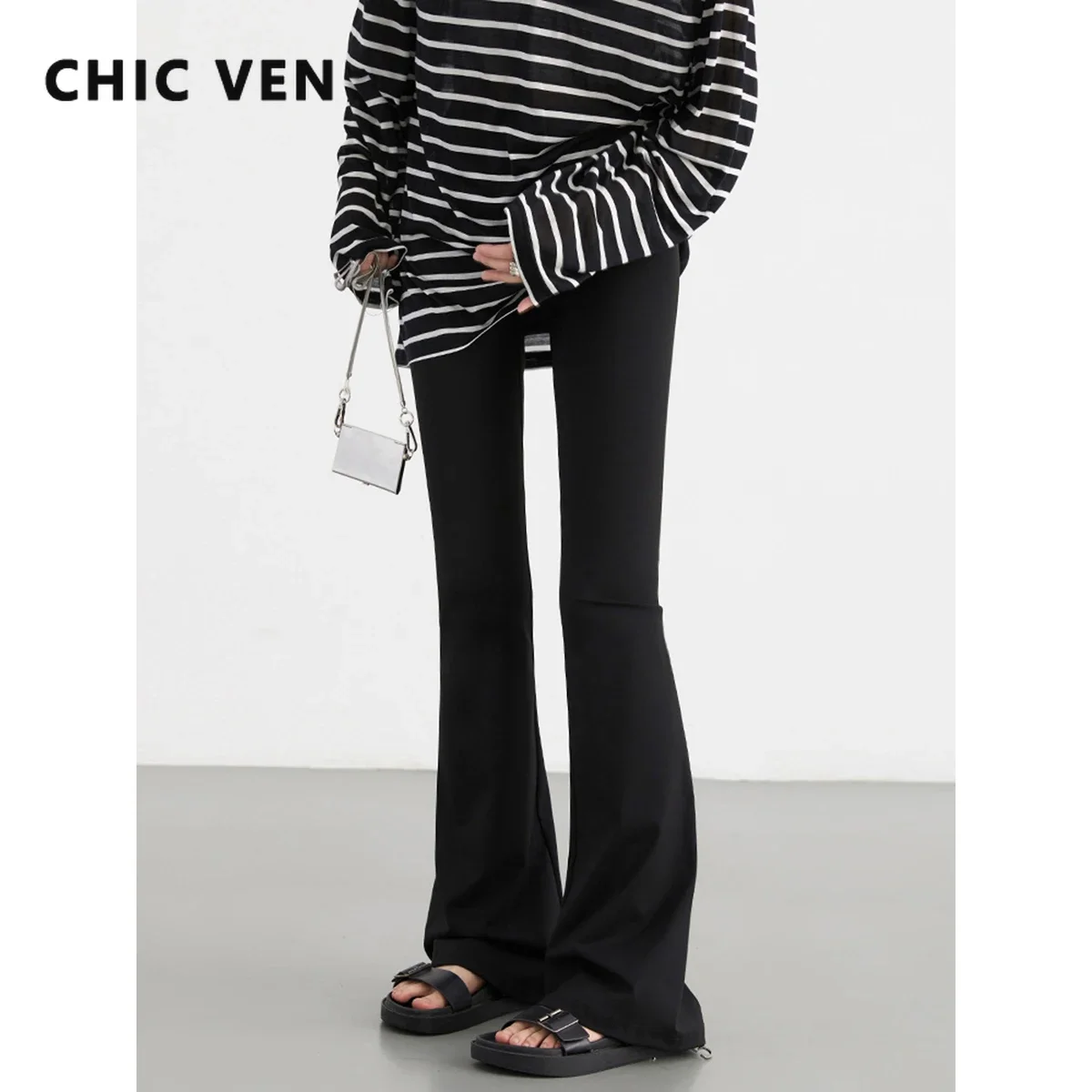 CHIC VEN Women Pants Fashion High Waisted Slim Black Yoga Trousers Casual Elastic Soft Flared Pant for Girls Autumn New 2024
CHIC VEN Women Pants Fashion High Waisted Slim Black Yoga Trousers Casual Elastic Soft Flared Pant for Girls Autumn New 2024