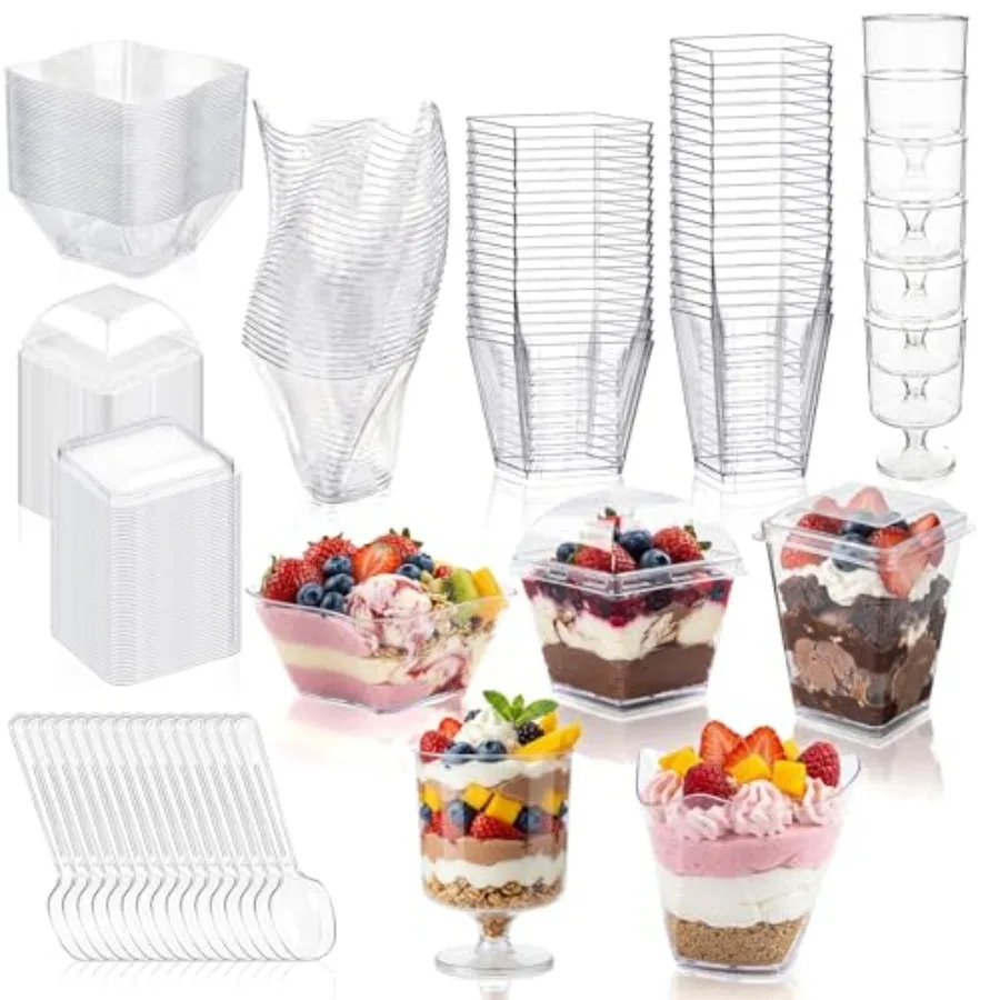 460 Pack Mini Dessert Cups with Lids and Spoons Shooters Cups for Party Clear Plastic Yogurt Parfait Cups for Pudding Fruit Mou
460 Pack Mini Dessert Cups with Lids and Spoons Shooters Cups for Party Clear Plastic Yogurt Parfait Cups for Pudding Fruit Mou