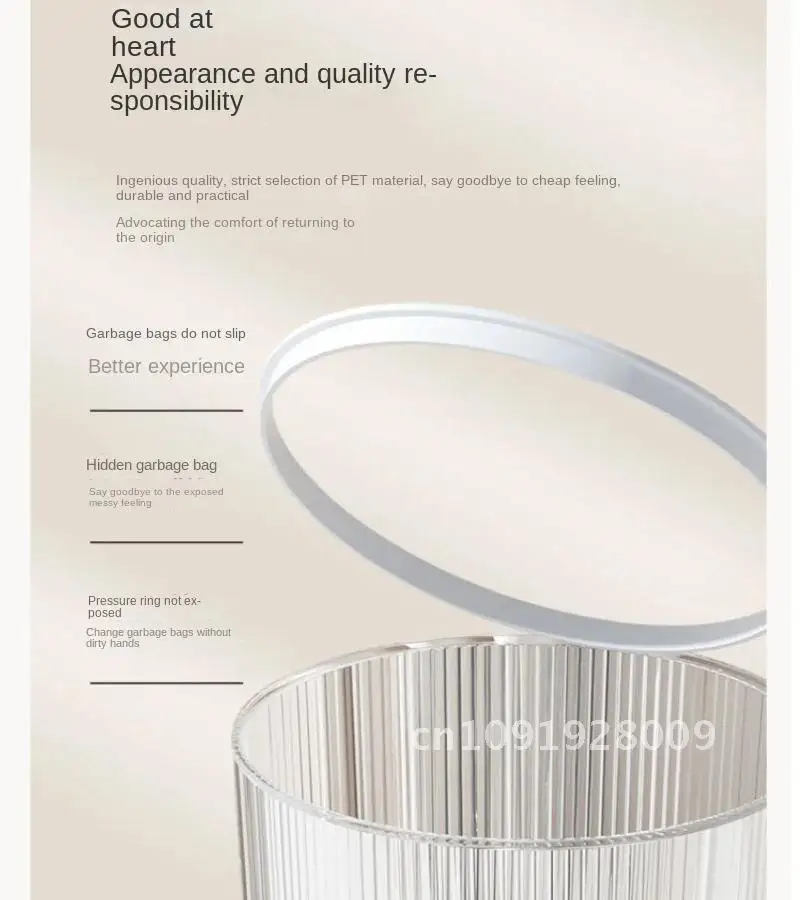 Bathroom Creative Trash Can Home Living Room Bedroom Kitchen Bin Transparent Ring Storage Basket Pressure Compost with Paper New
Bathroom Creative Trash Can Home Living Room Bedroom Kitchen Bin Transparent Ring Storage Basket Pressure Compost with Paper New