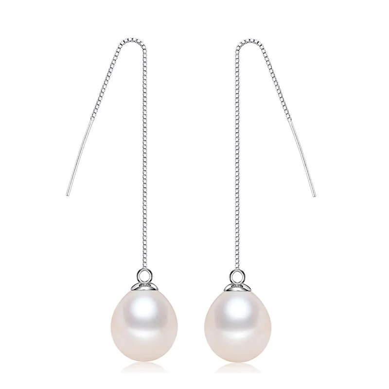 HOOZZ.P 7-8mm Oval White Pearl Drop Earrings Real Freshwater Cultured 925 Sterling Silver Line Fashion Party Gift For Women Girl
HOOZZ.P 7-8mm Oval White Pearl Drop Earrings Real Freshwater Cultured 925 Sterling Silver Line Fashion Party Gift For Women Girl