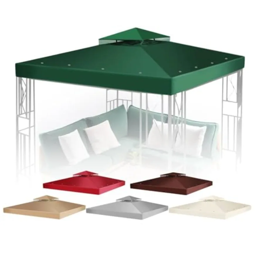 12'x12' Gazebo Replacement Canopy Top Cover Green - Dual Tier with Plain Edge Polyester UV30 Water Resistant for Outdoor Garden
12'x12' Gazebo Replacement Canopy Top Cover Green - Dual Tier with Plain Edge Polyester UV30 Water Resistant for Outdoor Garden