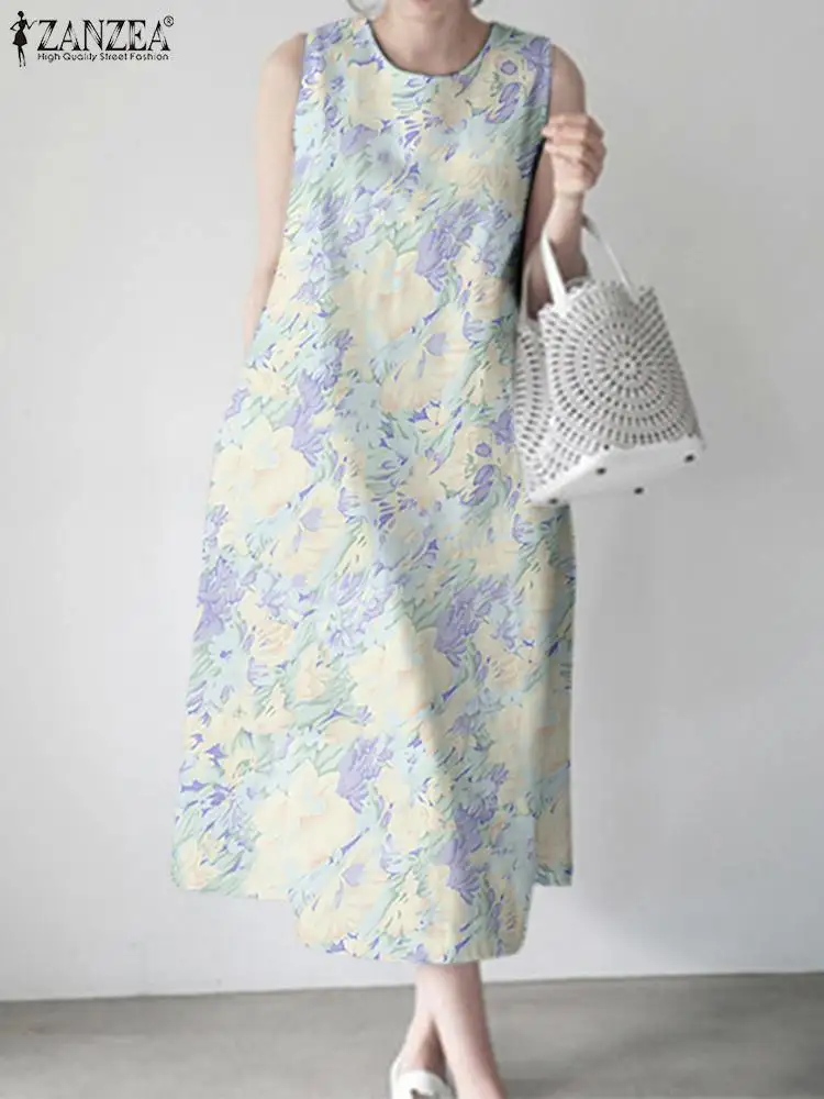 ZANZEA Summer O-neck Stylish Sundress Sleeveless Tank Dress Y2k Long Dress Fashion Women Holiday Casual 2024 Pocket Vestidos
ZANZEA Summer O-neck Stylish Sundress Sleeveless Tank Dress Y2k Long Dress Fashion Women Holiday Casual 2024 Pocket Vestidos