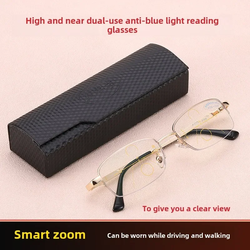 Highend Metal AntiBlue Light Reading Glasses with Smart Zoom for Distance and Near Sight, Progressive Multifocal Reading Glasses
Highend Metal AntiBlue Light Reading Glasses with Smart Zoom for Distance and Near Sight, Progressive Multifocal Reading Glasses