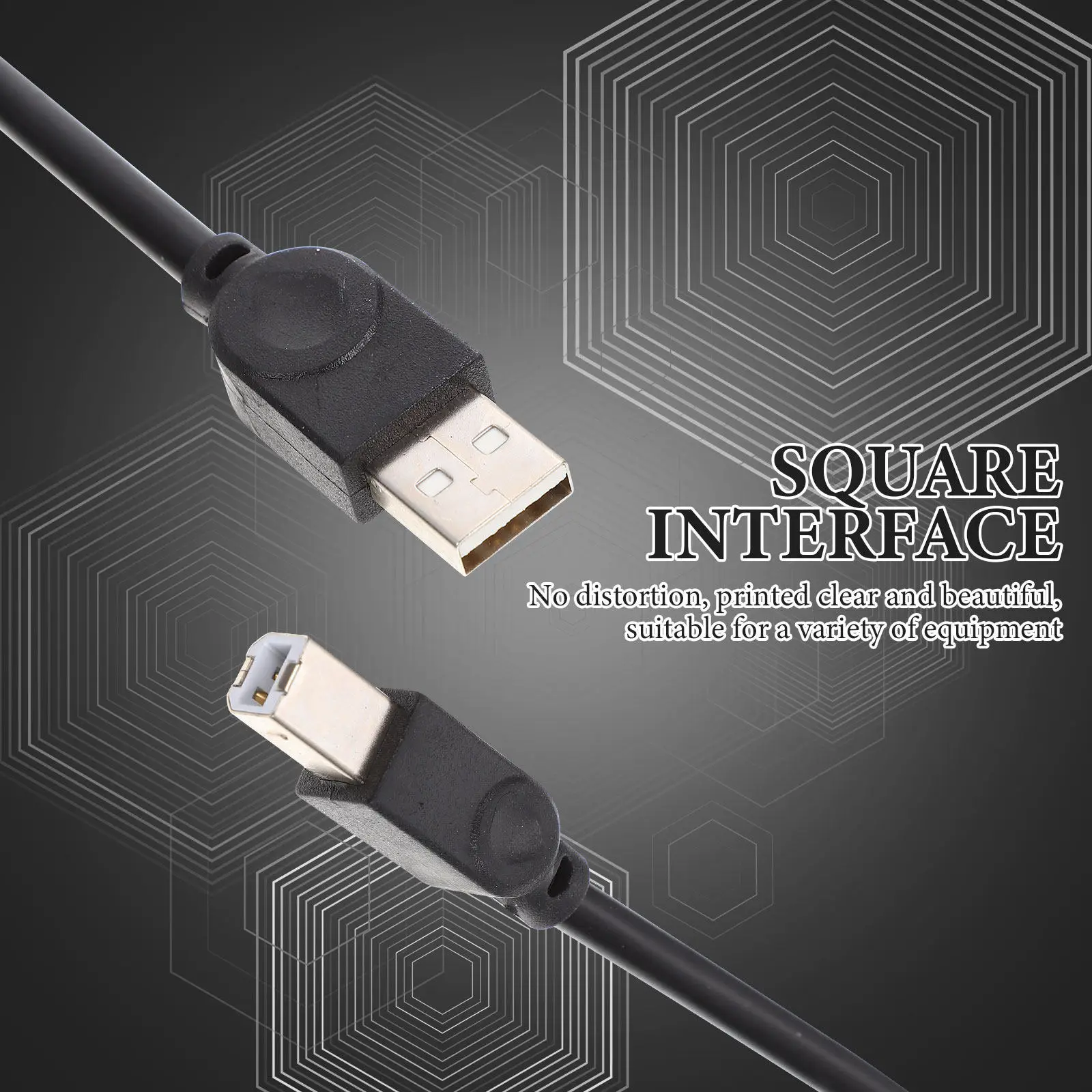Universal Printer USB Cable Copper Core High Durability Office Use Printing Data Line Compatible with Printer Fax Machine