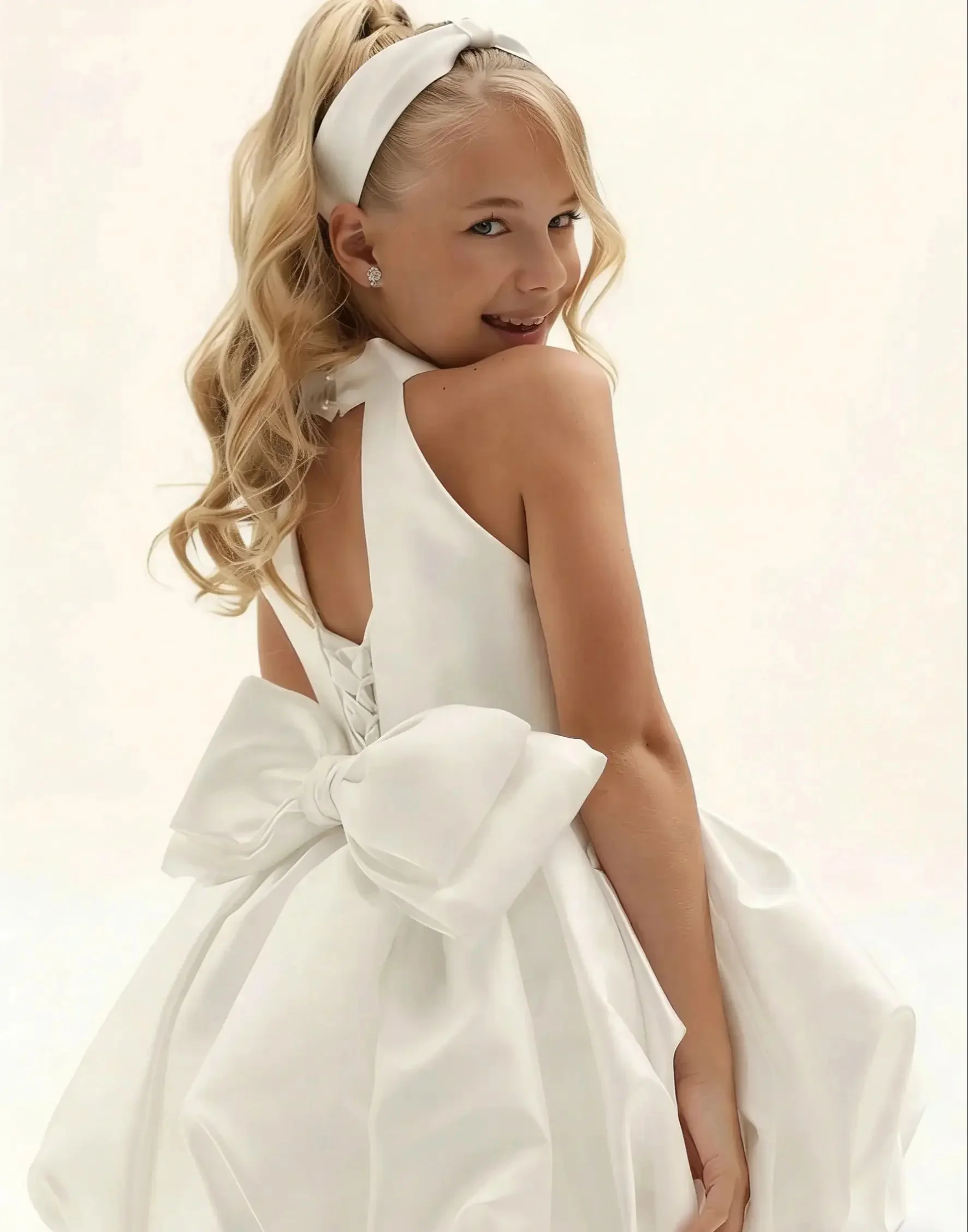Elegant Satin Flower Girl Dress For Wedding Sleeveless With Bow Knee Lenght First Eucharistic Birthday Party Gown Custom
Elegant Satin Flower Girl Dress For Wedding Sleeveless With Bow Knee Lenght First Eucharistic Birthday Party Gown Custom