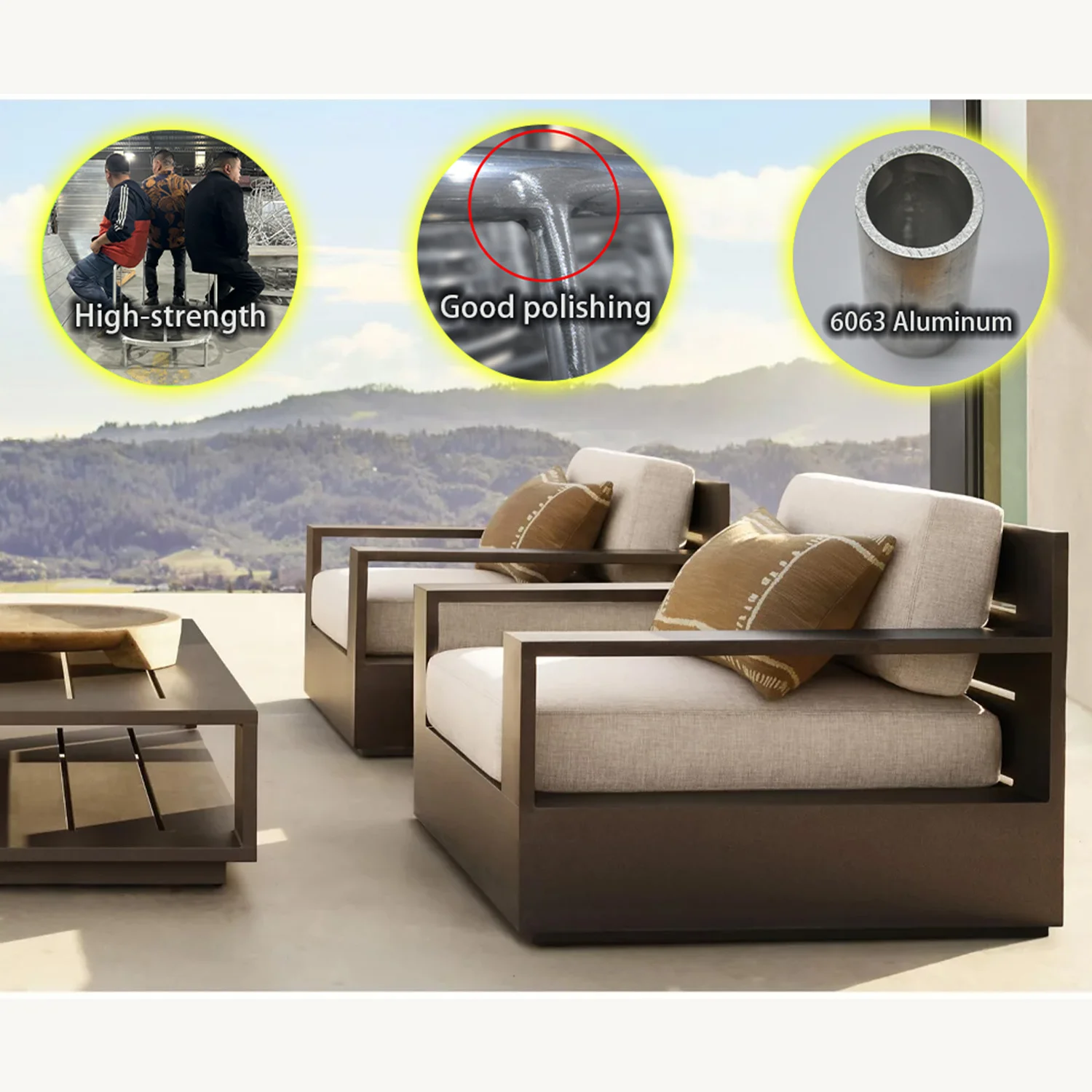 Outdoor Furniture Aluminum Metal&fabric Patio/garden/outdoor Sofa
Outdoor Furniture Aluminum Metal&fabric Patio/garden/outdoor Sofa
