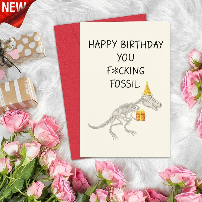 Happy Birthday Greeting Card, Funny Dinosaur Fossil Birthday Card for Adults Humorous Birthday Gift Card
Happy Birthday Greeting Card, Funny Dinosaur Fossil Birthday Card for Adults Humorous Birthday Gift Card