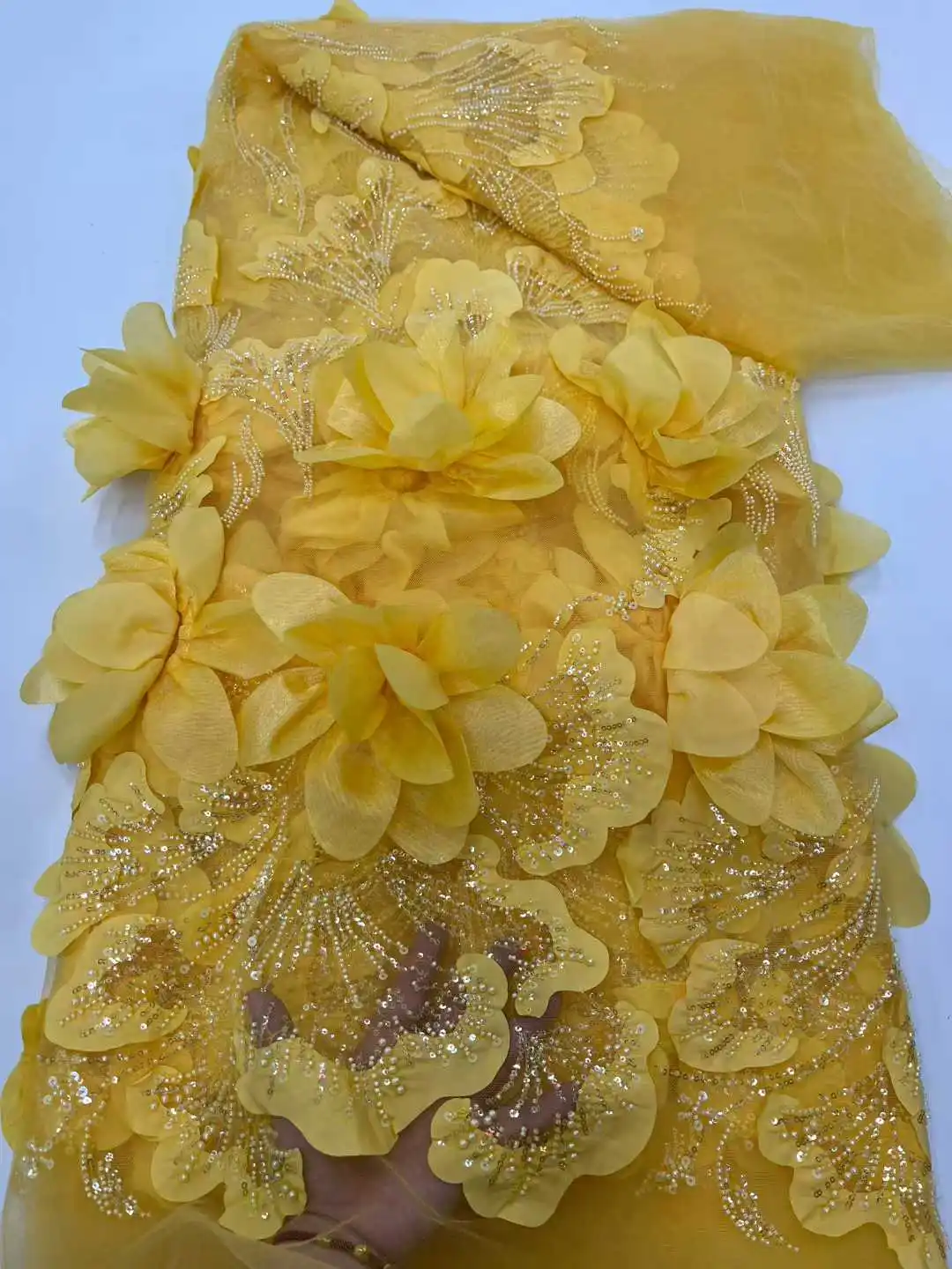 African Lace Fabric Sequins 3D Lace Beaded Embroidery Groom 2025 Nigerian Bridal High Quality French Tulle Lace Fabric For Dress
African Lace Fabric Sequins 3D Lace Beaded Embroidery Groom 2025 Nigerian Bridal High Quality French Tulle Lace Fabric For Dress