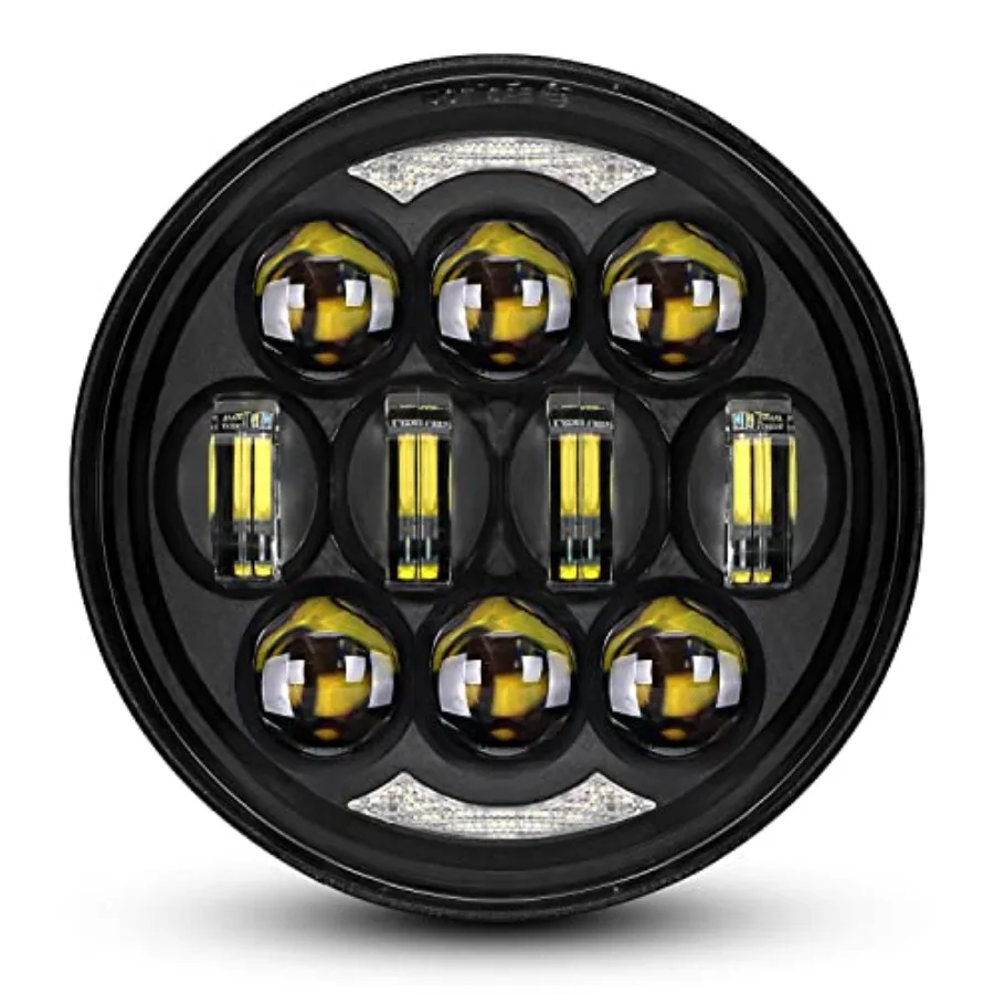 DOT Appd 80W 5-3/4" 5.75" Round LED Projection Headlight Compatible with Dyna Street Bob er Wide Glide Low Rider Night Rod Trai
DOT Appd 80W 5-3/4" 5.75" Round LED Projection Headlight Compatible with Dyna Street Bob er Wide Glide Low Rider Night Rod Trai