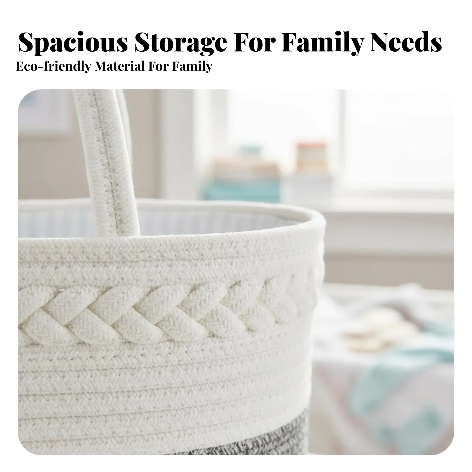 Cotton Rope Storage Basket Multi-Functional Woven Baby Diaper Organizer Cotton Rope Basket Large Capacity Braided Storage Tote
Cotton Rope Storage Basket Multi-Functional Woven Baby Diaper Organizer Cotton Rope Basket Large Capacity Braided Storage Tote
