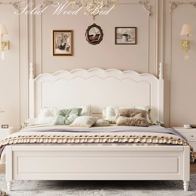 French Retro Double Bed Solid Wood American Luxury Double Bed White Princess Camas Matrimonial Queen Size Bedroom Set Furniture
French Retro Double Bed Solid Wood American Luxury Double Bed White Princess Camas Matrimonial Queen Size Bedroom Set Furniture