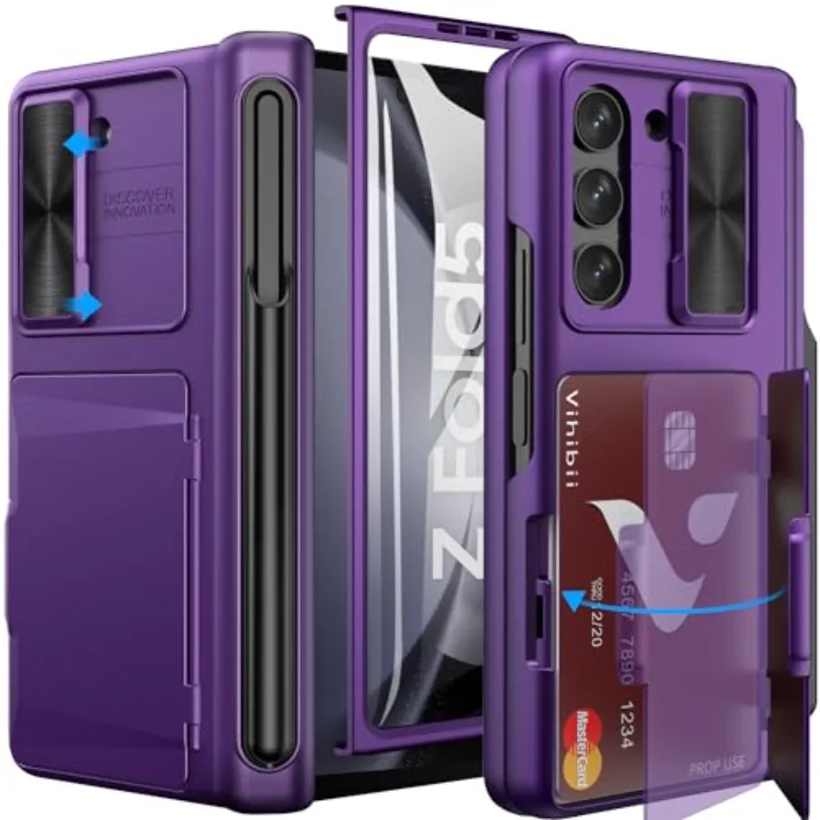 for Galaxy Z Fold 5 Case with Card Holder and S Pen Holder and Hinge Protection and Slide Camera Cover and Screen Protector Hea
for Galaxy Z Fold 5 Case with Card Holder and S Pen Holder and Hinge Protection and Slide Camera Cover and Screen Protector Hea