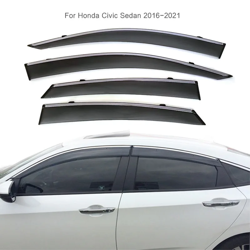 Specially designed for the tenth generation Honda Civic Sedan rain shield.
Specially designed for the tenth generation Honda Civic Sedan rain shield.