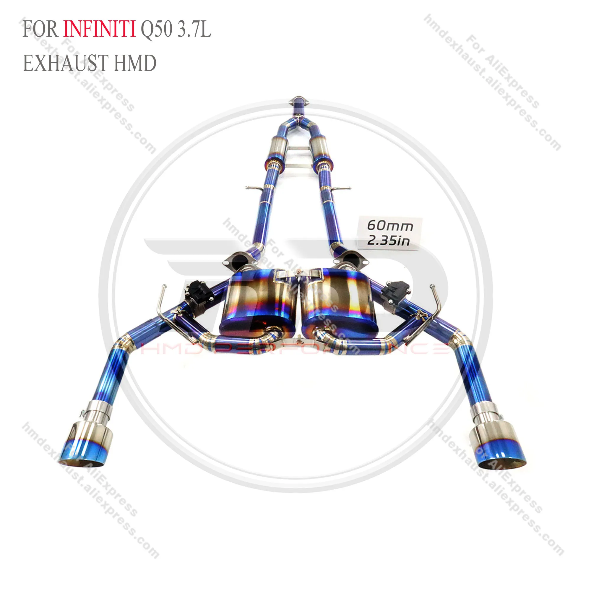 Titanium catback for Infiniti Q50 3.7L With Valve section HMD Exhaust System Performance Quality certification
Titanium catback for Infiniti Q50 3.7L With Valve section HMD Exhaust System Performance Quality certification